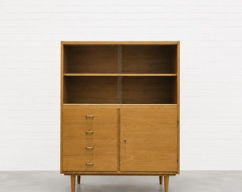 Mid Century Modern Ashwood Bookcase | Oak China Cabinet, c. 1960’s