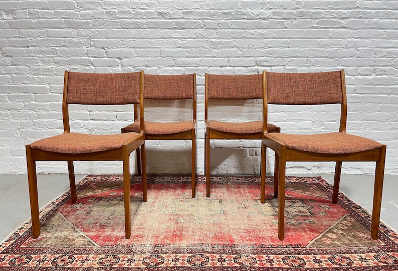 Mid Century MODERN Teak Danish DINING CHAIRS, Set of 4 image 1