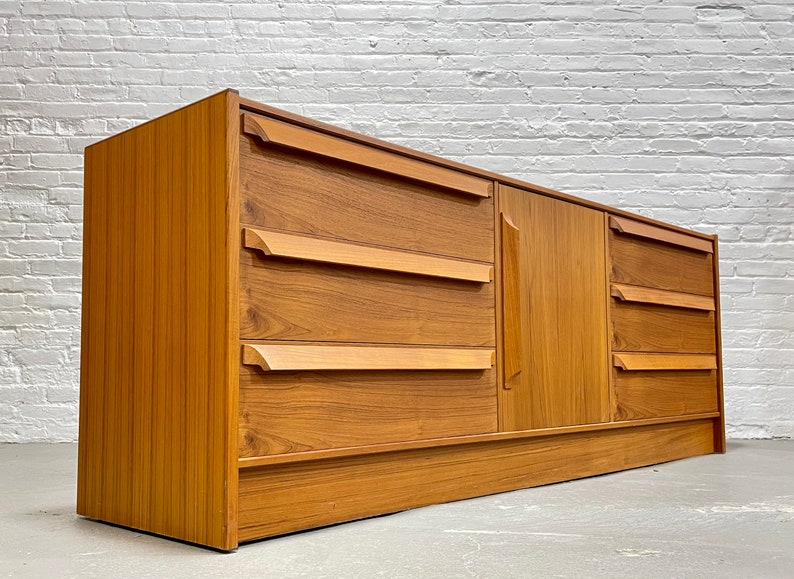 SCULPTED Mid Century MODERN Danish Teak CREDENZA / Long Dresser by Skovby Mobelfabrik, c. 1960'S image 1