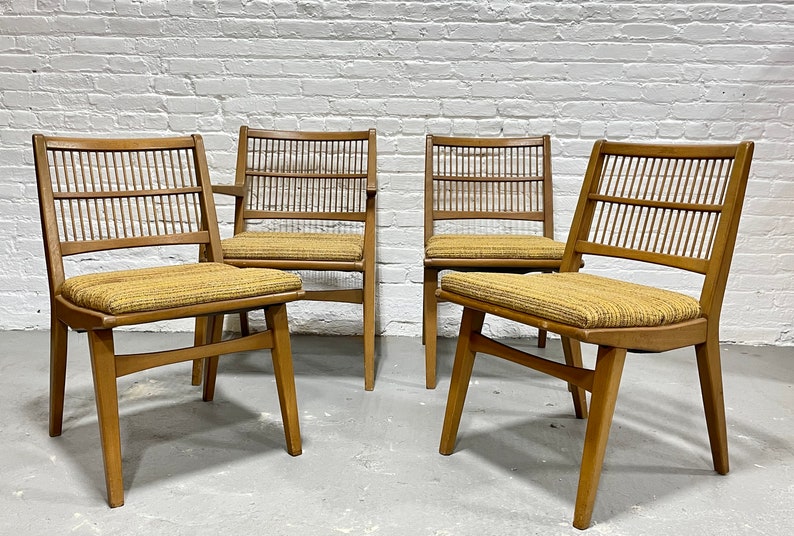 Mid Century MODERN Spindle Back DINING CHAIRS by Red Lion Furniture, Set of 4 image 4