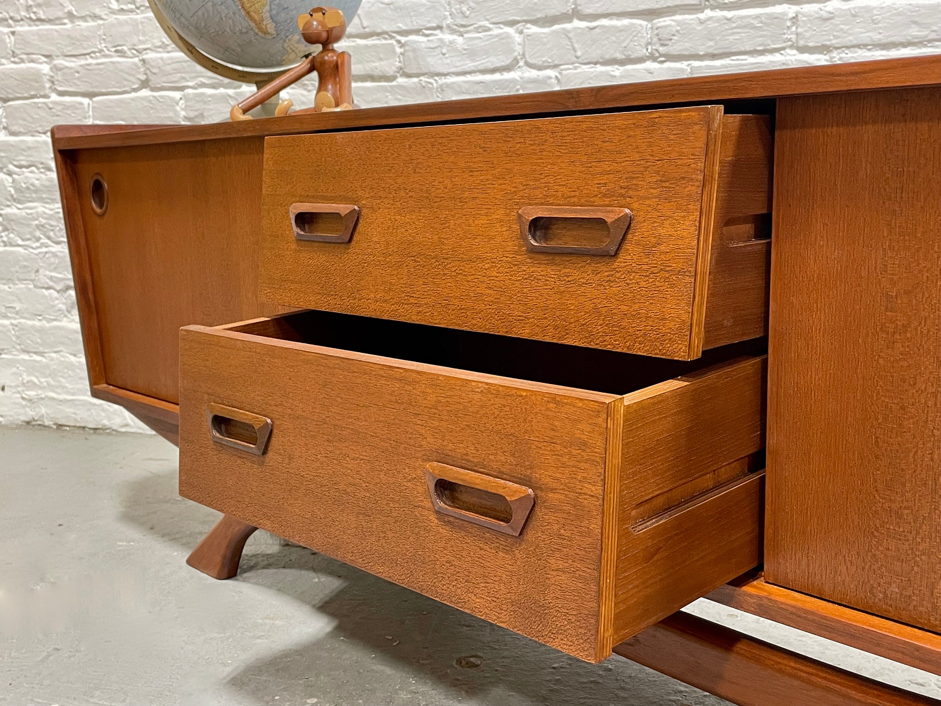 Long Low Mid Century MODERN Styled Teak CREDENZA Media Stand