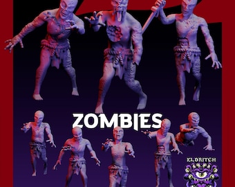 Mini set de zombis (10 piezas): miniatura para D&D, Dungeons and Dragons, Pathfinder y otros juegos de rol de mesa.