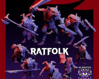 Ratfolk Mini Set (10pcs) - Miniature for D&D, Dungeons and Dragons, Pathfinder and other TTRPGs