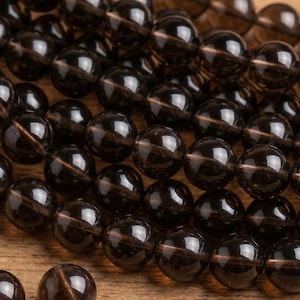 Smoky Quartz Beads,Natural Brown Gemstone Round Loose Beads,Transparent Stone for Bracelet,Necklace,Earring,Jewelry Making,DIY Bead Supply