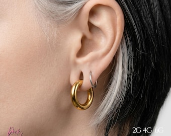 Gelbgold Klappsegment Clicker, Hand eloxiertes Implant Grade ASTM F136 Titan, Large Gauge Piercing Hoop für Lobe Septum Nippel