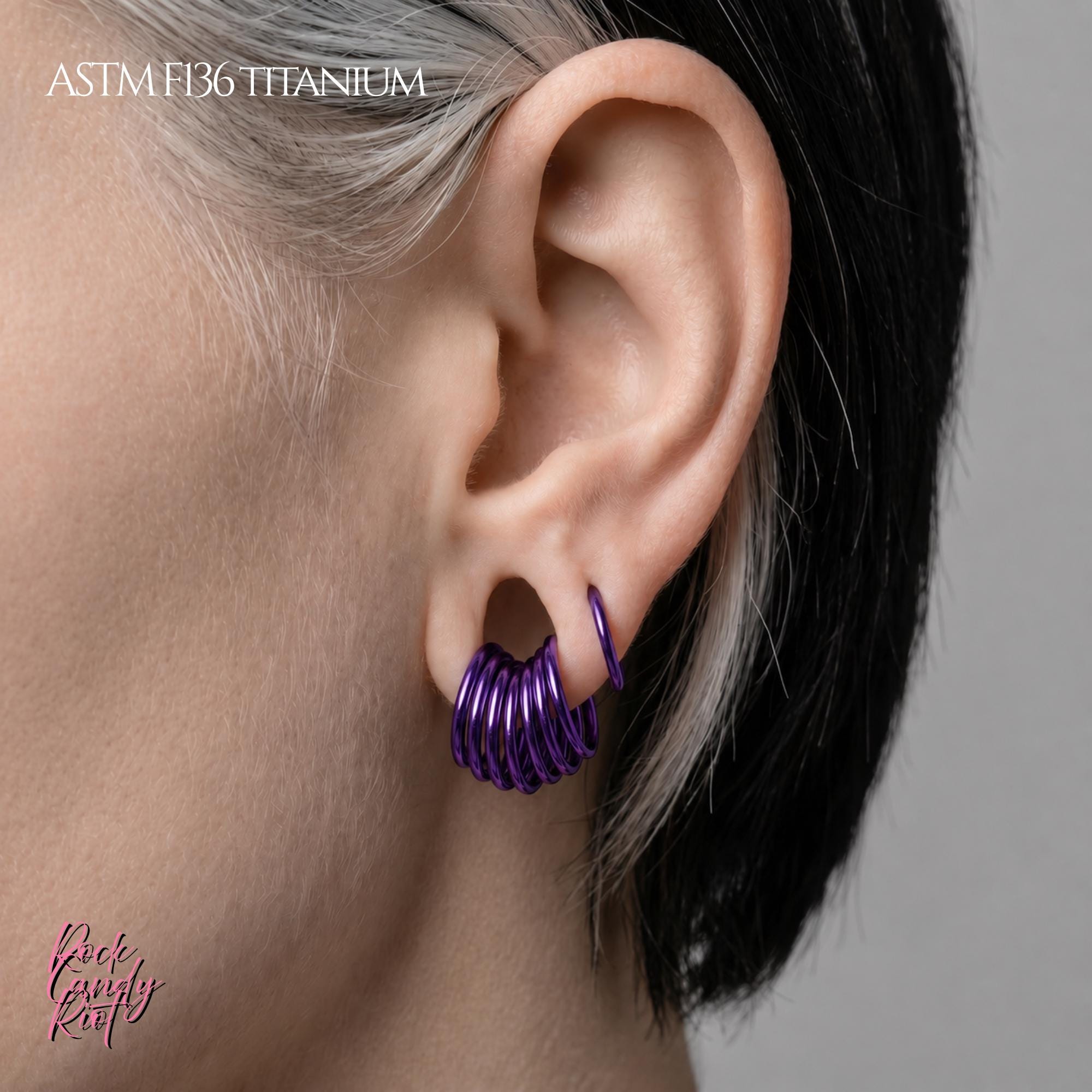 ear cuffs ring stack for stretched ears