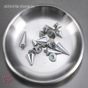ASTM F136 Titanium Spike End,Threaded Replacement Top,Custom Anodized Piercing Part,For Circular Barbell Horseshoe Lip Nose Body Jewelry