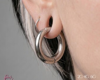 Benutzerdefinierte eloxierte Titan Scharnier Segment Ring Clicker, Implant Grade ASTM F136 Titan Hoop, große Gauge Septum Nippel Ohr-Piercing Schmuck