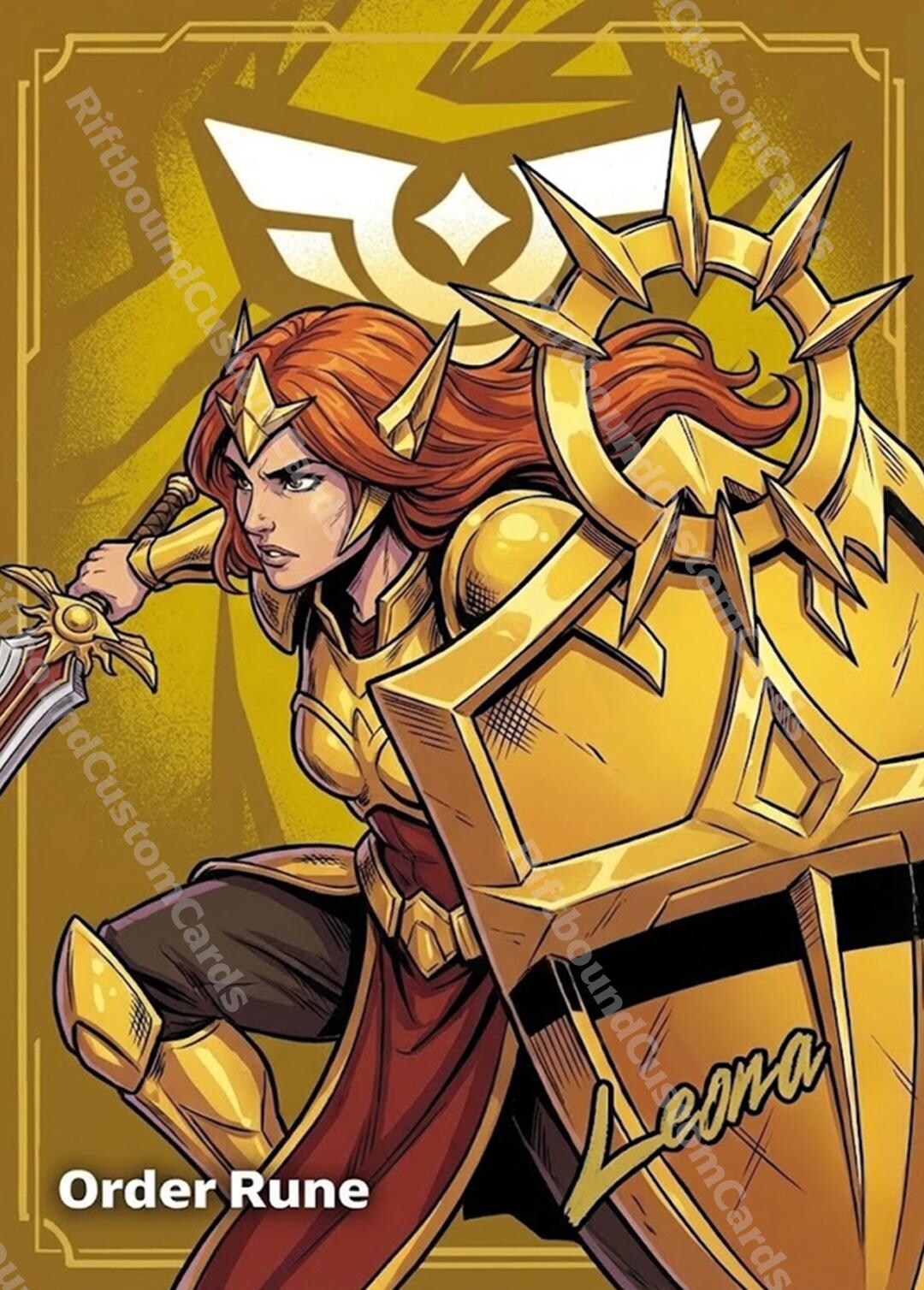 Yellow Rune From Riftbound Leona Order Comic Rune Riftbound TCG