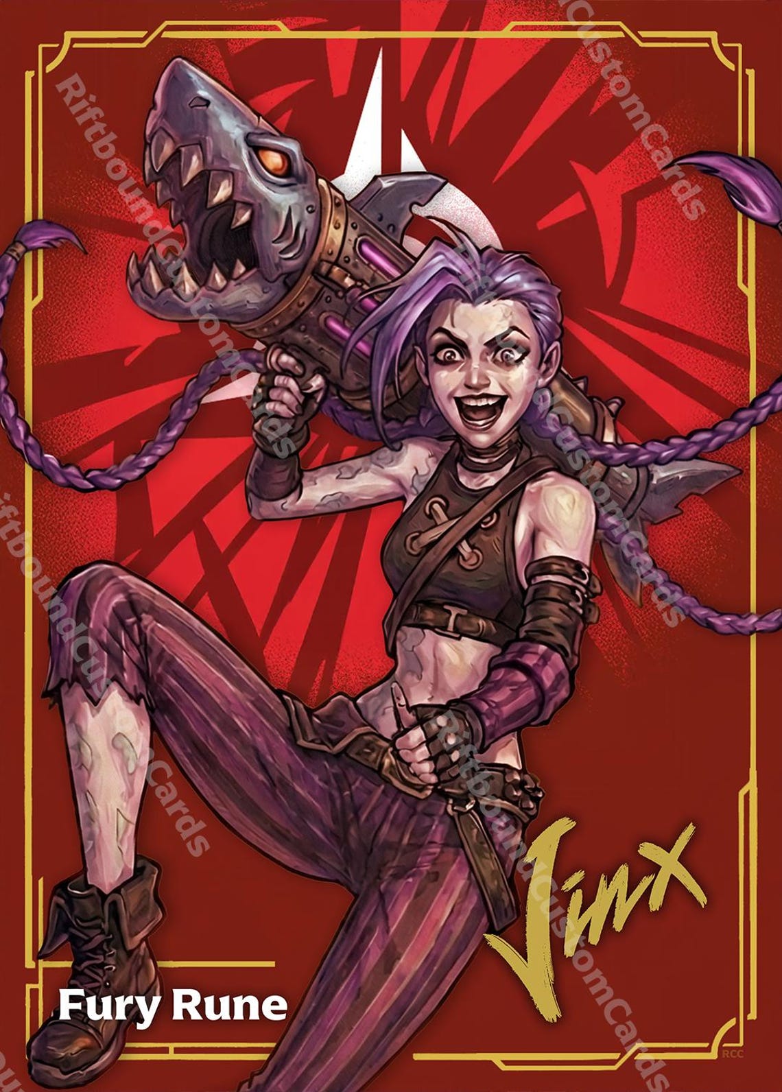 Jinx Fury Comic Rune Riftbound TCG