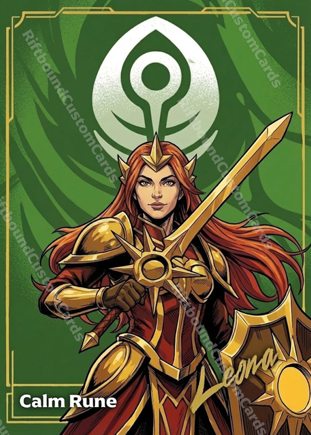 Calm Rune Unleashed Leona Calm Comic Rune Riftbound TCG