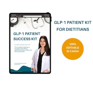 semaglutide sarcopenia GLP-1 Patient Education Kit for Dietitians | Editable Canva Handouts | Semaglutide  Sarcopenia Client Resources | Medical Weight Loss