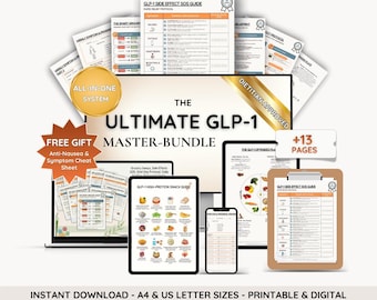 GLP-1 Master Bundle | 13-Page Dietitian Guide | Shot Day Protocol Side Effect SOS Hair Loss Grocery Swaps | Semaglutide Tirzepatide PDF
