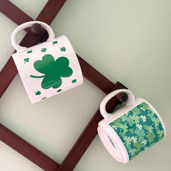 Vintage St. Patrick’s Day Shamrock Mugs (Pick Yours) – Green Clover Designs