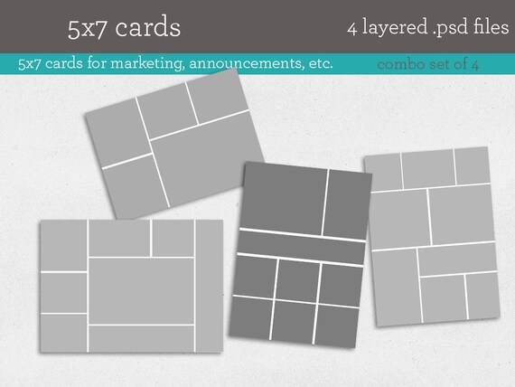 5x7 card templates 4 psd template files instant download etsy 5x7 card template