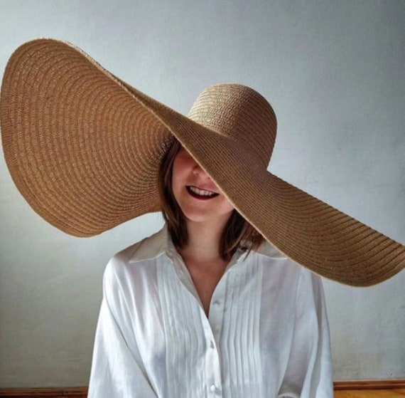 Big Brim Flat Top Straw Hat 70cm 