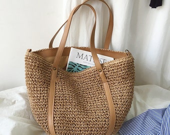 Straw Beach Bag | Etsy