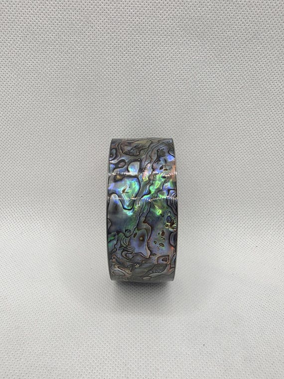 Native American Style Abalone Shell Inlay Bangle … - image 2