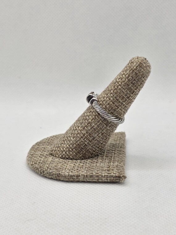 Sterling Silver Ring with Rectangular Citrine Ins… - image 4