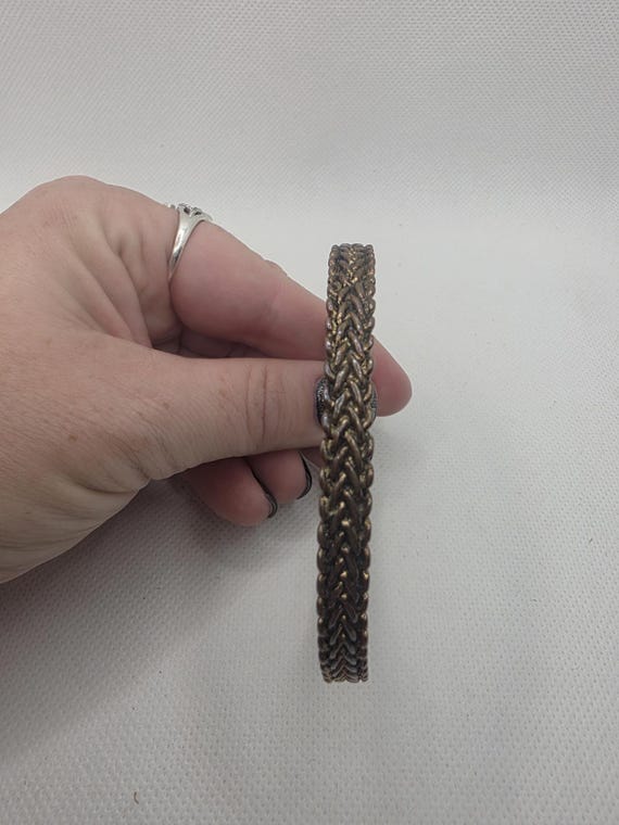 Braided Copper Bangle Bracelet - image 2