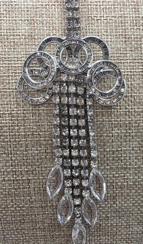 Cascading Rhinestone Statement Necklace - image 4