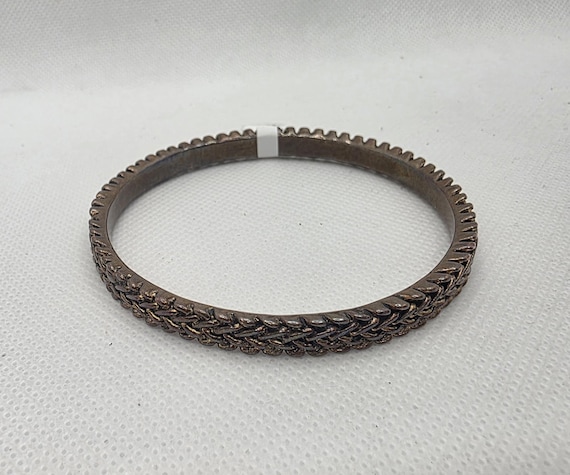 Braided Copper Bangle Bracelet - image 1