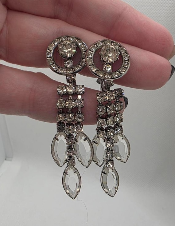 Cascading Rhinestone Statement Necklace - image 2