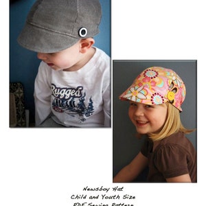 Newsboy Hat PDF Sewing Pattern INSTANT DOWNLOAD tutorial Unisex Child and Youth Size image 1