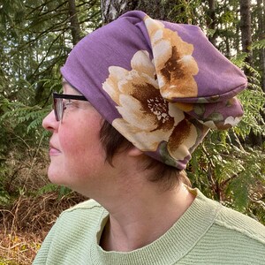Chemo Hats Plum Floral lined in Bamboo Jersey image 7