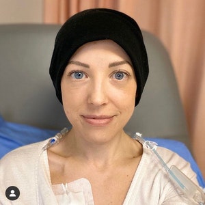 Bamboo Chemo hats specifically designed for people in cancer treatment Cancer caps Chemo Headwear Chemo Care Package Cancer Beanies Black