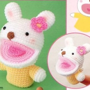 Huge Amigurumi Bunny Puppet Plush Crochet Pattern PDF Japanese + Crochet Charts