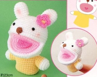 Huge Amigurumi Bunny Puppet Plush Crochet Pattern PDF Japanese + Crochet Charts