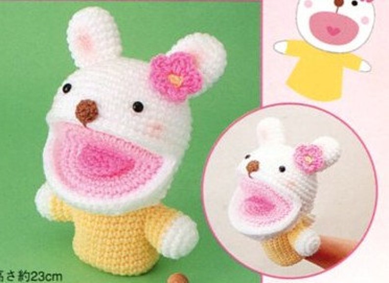 Huge Amigurumi Bunny Puppet Plush Crochet Pattern PDF Japanese Crochet Charts image 1