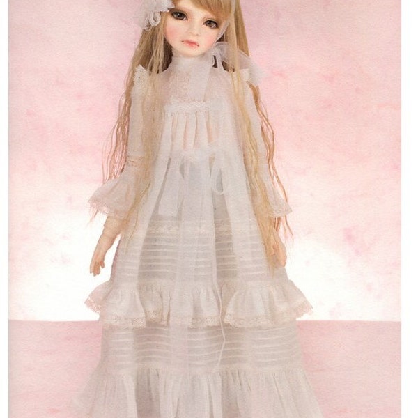 Robe romantique et jupon en dentelle transparente à volants SD, modèle BJD PDF, noms des modèles en anglais et clé de couture inclus