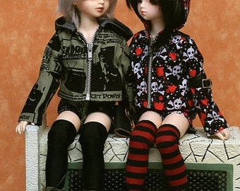 MSD BJD Zipped Hoodie and Shorts Sewing Pattern PDF English templates names