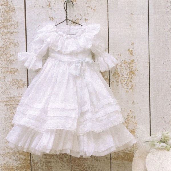 MSD White Romantic Frilly Flounced Dress BJD patron de couture PDF Noms des modèles anglais, Clé de symboles incluse