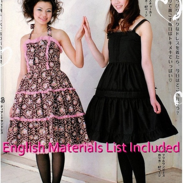 2 robes Lolita Patron de couture PDF Noms des modèles anglais