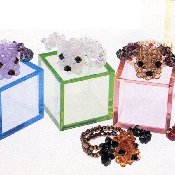 Toupie Kawaii Puppy Head Ring Swarovski Beading Pattern Japanese + Beading Charts