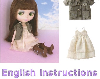 ENGLISH Blythe Short Puffy Sleeve Military Jacket and  Flowy Strap Dress PDF Sewing Pattern