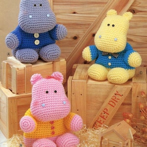 ENGLISH  Amigurumi Big Hippo Plush Crochet Pattern PDF