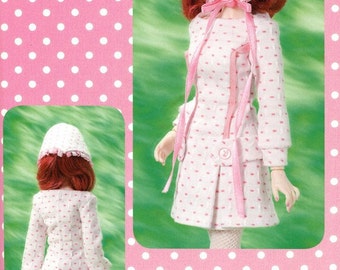 Sewing Pattern  Yo SD 27cm ( 10.6" ) BJD Pleated Vintage Dress & Hat PDF