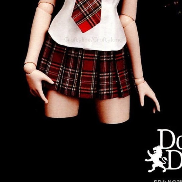 SD Tartan School Uniform Sewing Pattern PDF Noms des modèles en anglais, liste de matériel en anglais et informations de couture incluses