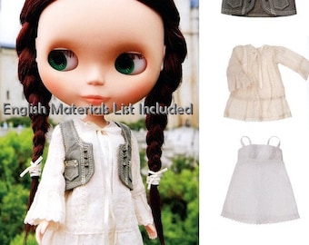 Blythe Vest, Tunic Dress and Under Dress Sewing Pattern PDF English templates names, English material list and sewing info included