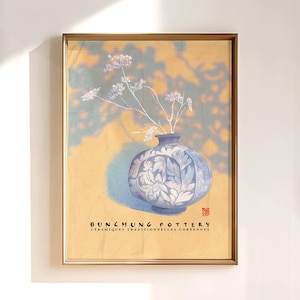 Pottery Wall Art Print — Korean Ceramic Still Life Print, Buncheong pottery, Japandi Decor, Soft Minimal Wall Art