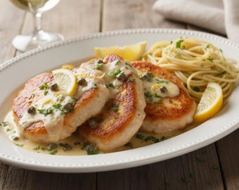 BEST Chicken Piccata Recipe | Lemon Butter Chicken PDF | Easy Dinner Printable | Homemade Italian | Cooking Guide for Women