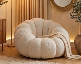Sofá burbuja de lujo, sillón de espuma escultural, asiento auxiliar Japandi moderno, sillón de lectura acogedor, decoración de diseño para sala de estar