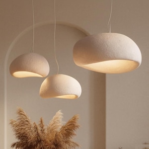 Wabi Sabi Cloud Pendant Light – Sculptural Ceiling Lamp | Japandi Nordic Home Decor | Dining Room, Living Room, Bedroom Hanging Light E27