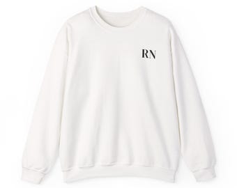 RN Crewneck Sweatshirt | Registered Nurse Sweater | Minimal Nurse Apparel | Healthcare Worker