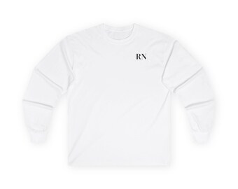 Camisa de manga larga para enfermeras registradas / Camiseta de enfermera registrada / Ropa minimalista para enfermeras / Ropa para profesionales de la salud