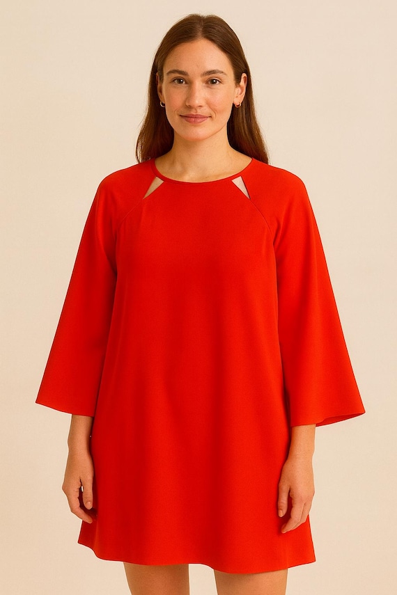 strapless open back dress Lita | Red Twisted Asymmetric Maxi Dress main image 1